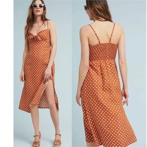 Anthropologie Faithfull The Brand Bare Polka Dot Dress